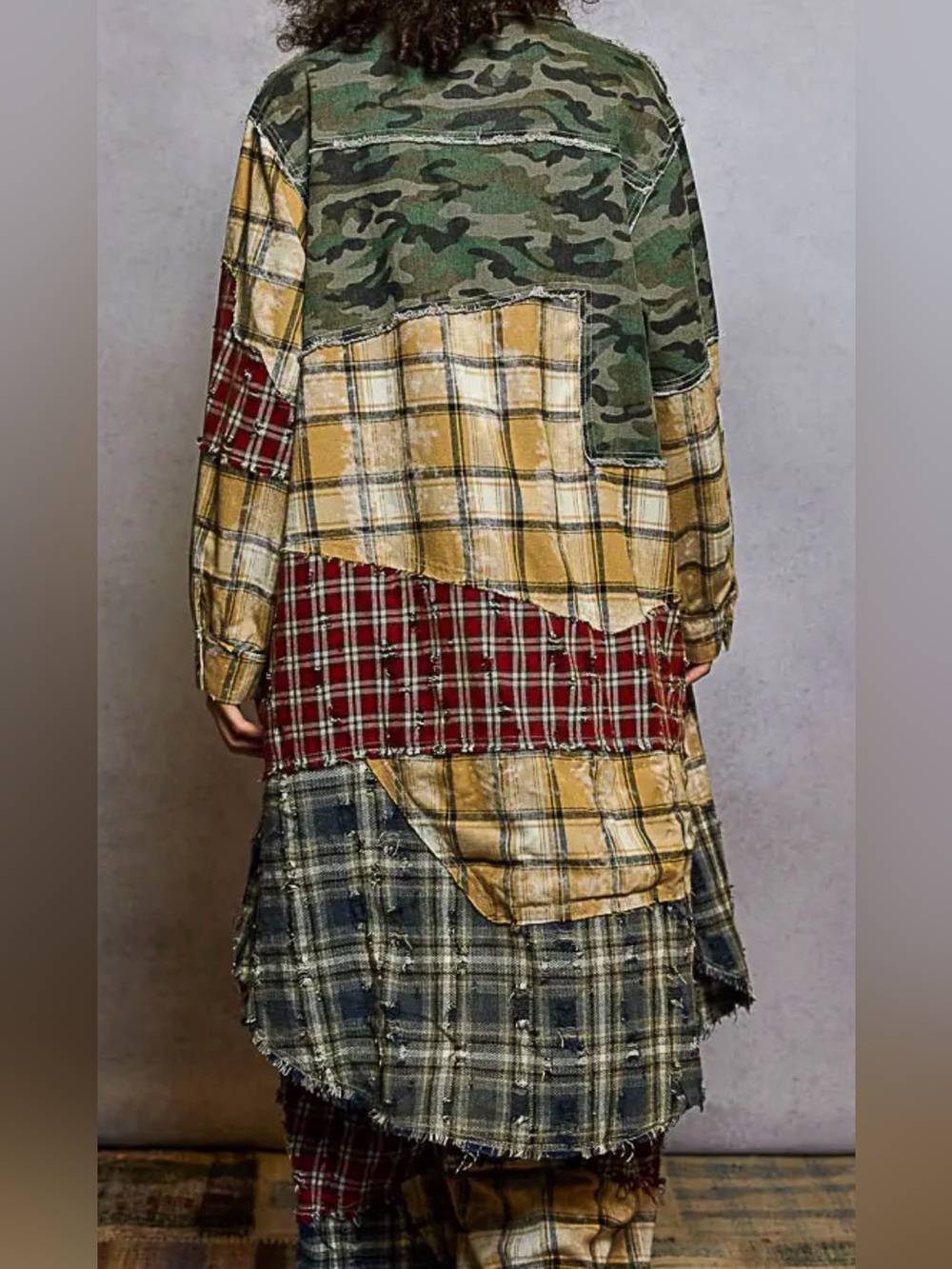 NEW POL Duster Jacket: “The Lana “Camo Plaid - Picture 3 of 3